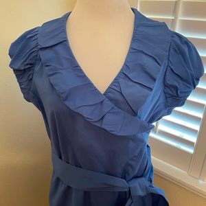 RUFFLED WRAP DRESS - 1X - Necessary Objects B By Ady Gluck -Frankel